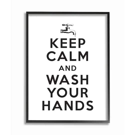 Stupell Industries Keep Calm & Wash Your Hands Wall Art in Frame